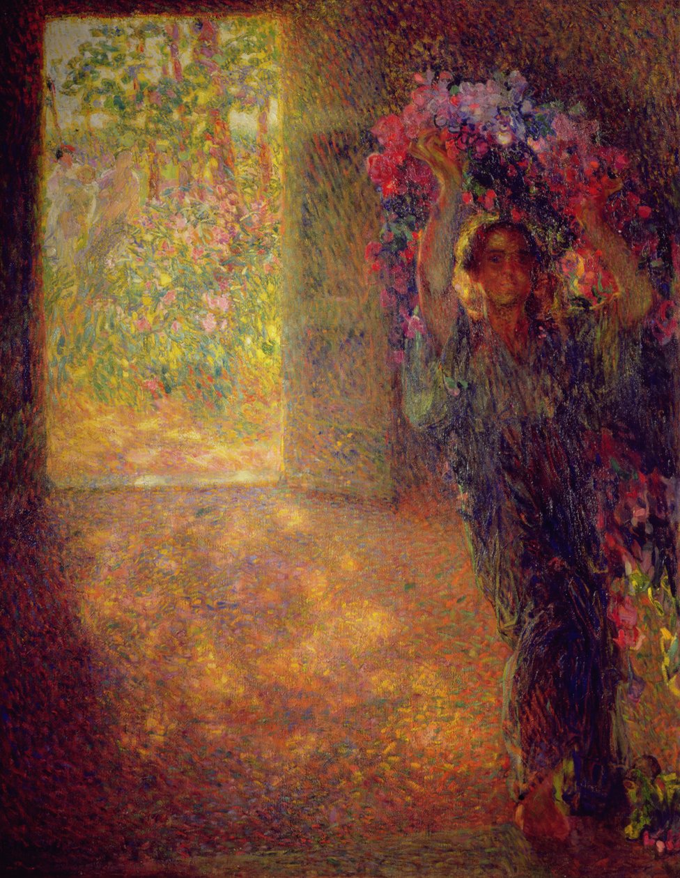 The Blossoming House, ca. 1910 (olie på lærred) af Plinio Nomellini