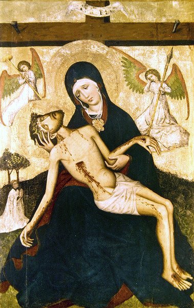 Pieta, ca. 1450 (tempera på panel) af Polish School