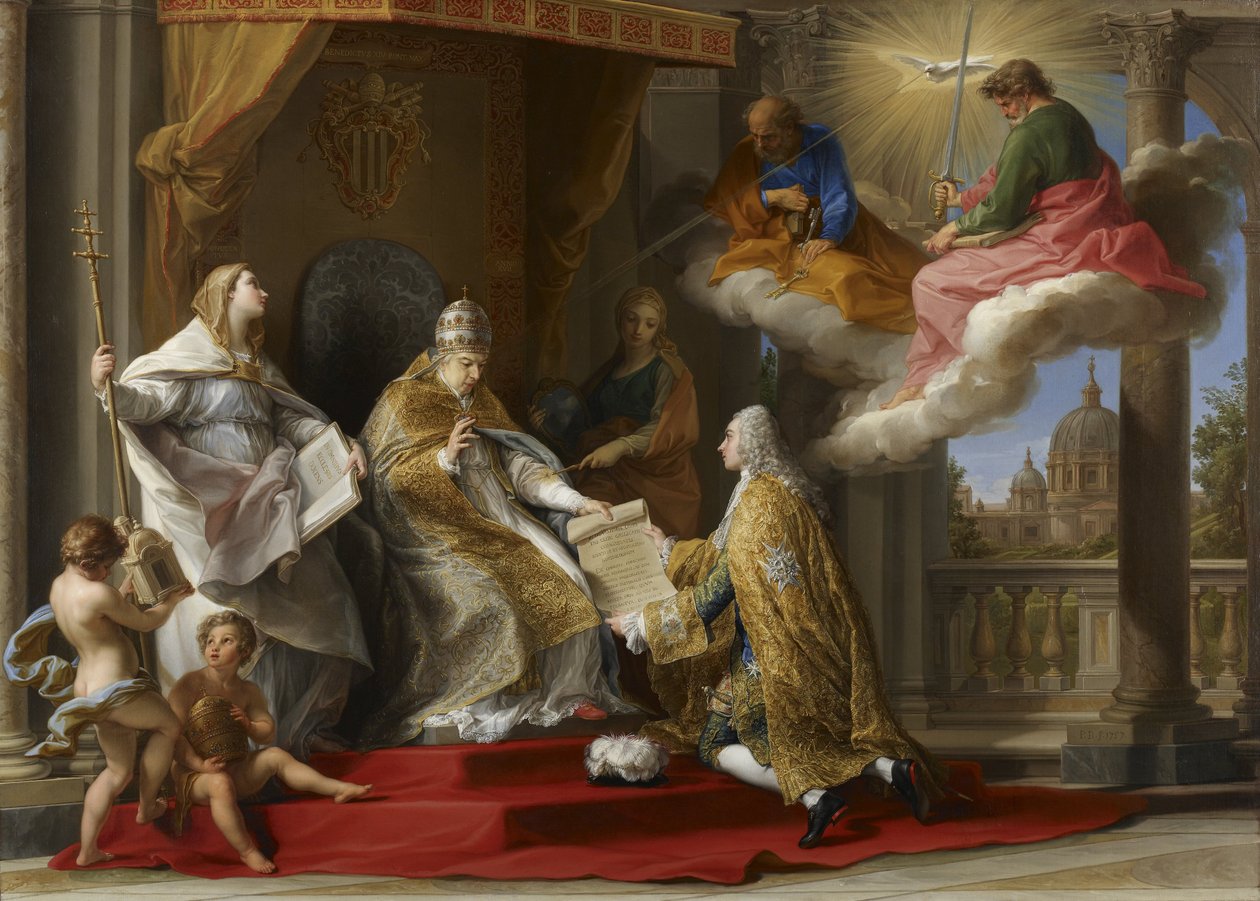 Pave Benedikt XIV præsenterede Encyclical af Pompeo Batoni