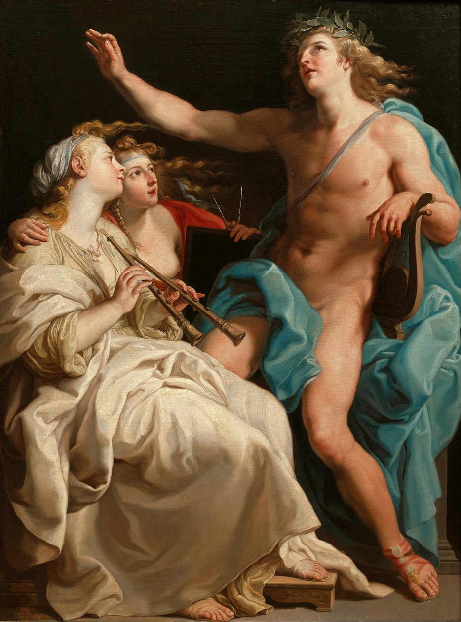 Apollo og to muser af Pompeo Batoni