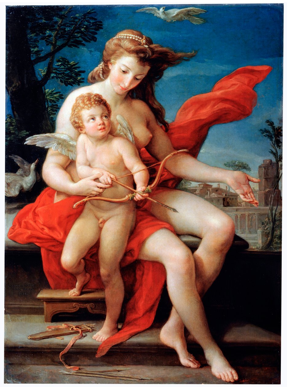Venus og Amor, 1785. af Pompeo Batoni