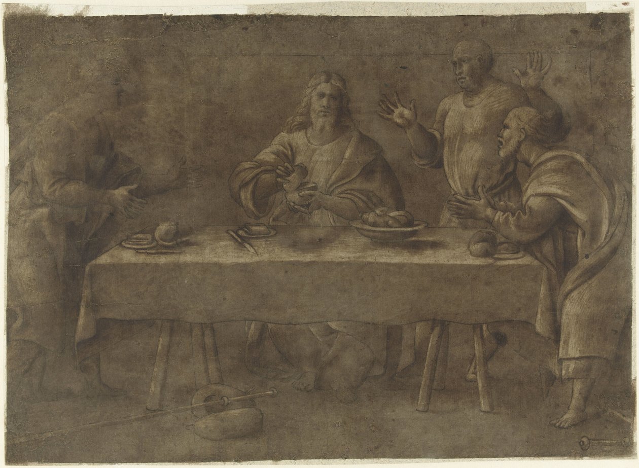 Måltid i Emmaüs af Pomponio Amalteo (attributed to)