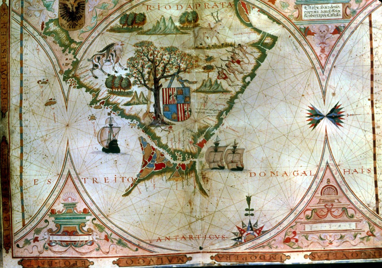 Magellanstrædet (vellum) af Portuguese School