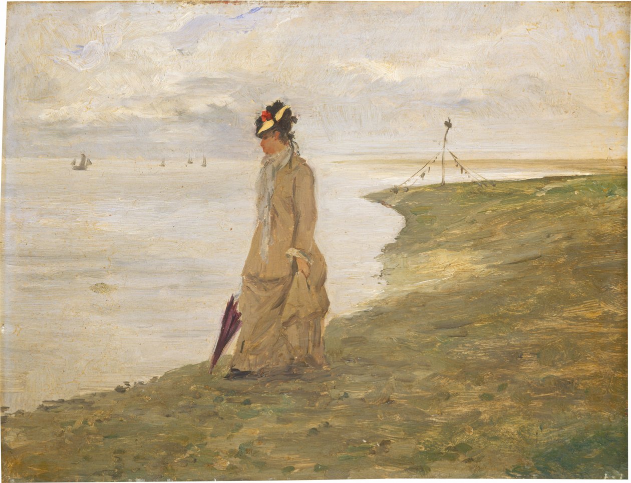 Kvinde ved havet af Possibly French 19th Century