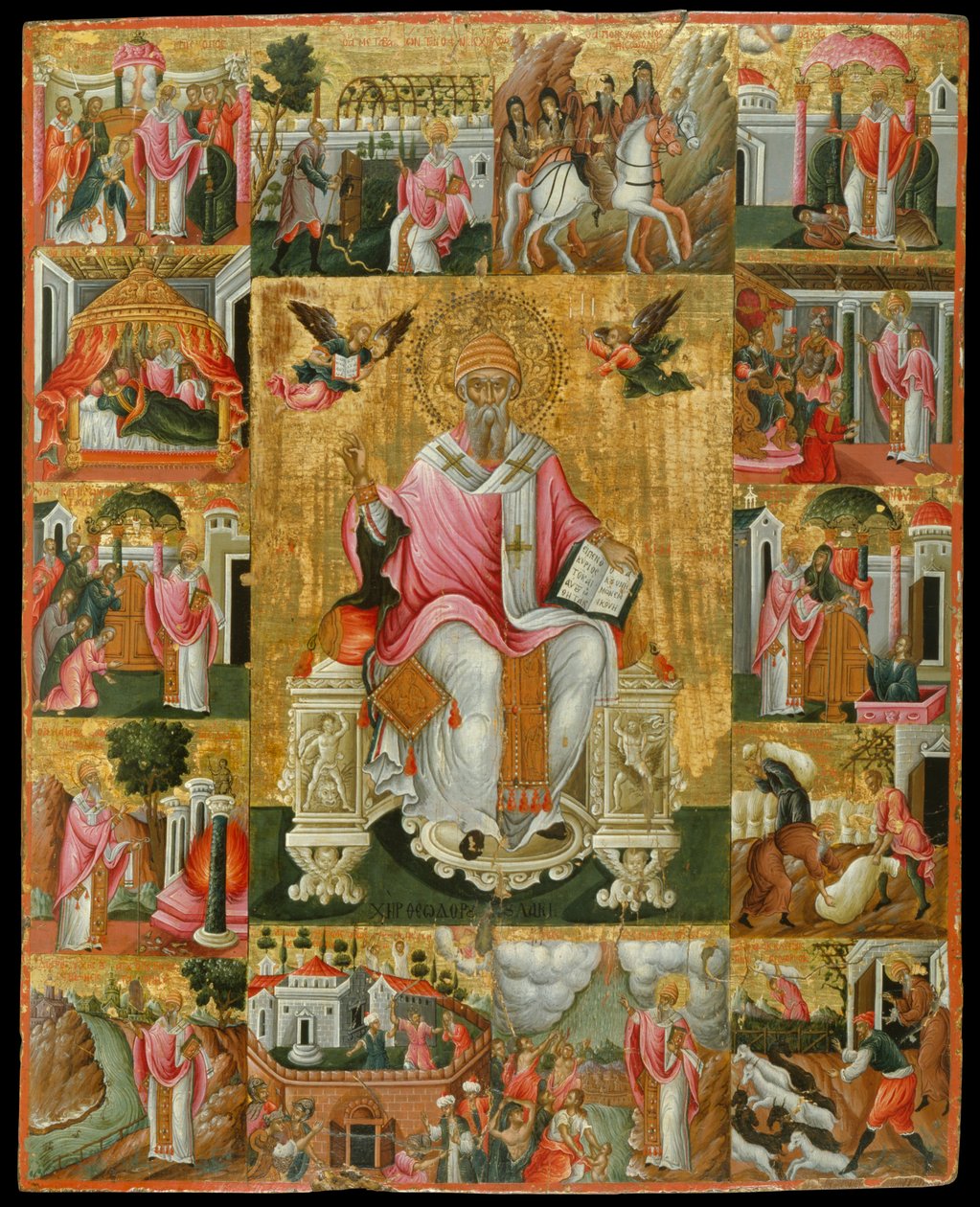 St Spyridon og scener fra hans liv af Poulakis Theodoros