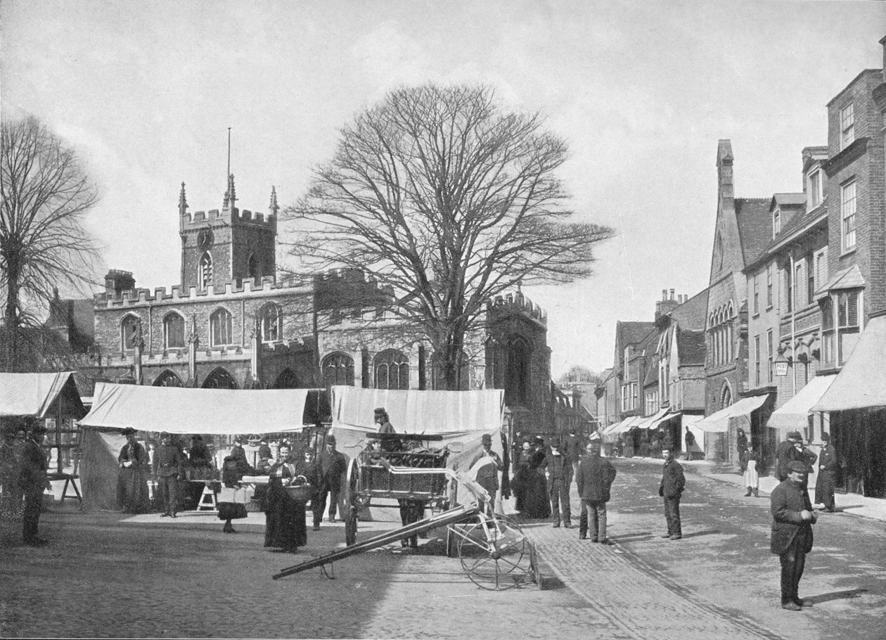 Market-Place, Huntingdon, c1896 af Poulton and Co