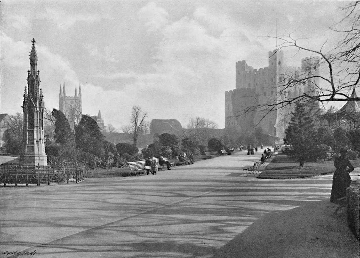 Rochester Castle, c1896 af Poulton and Co