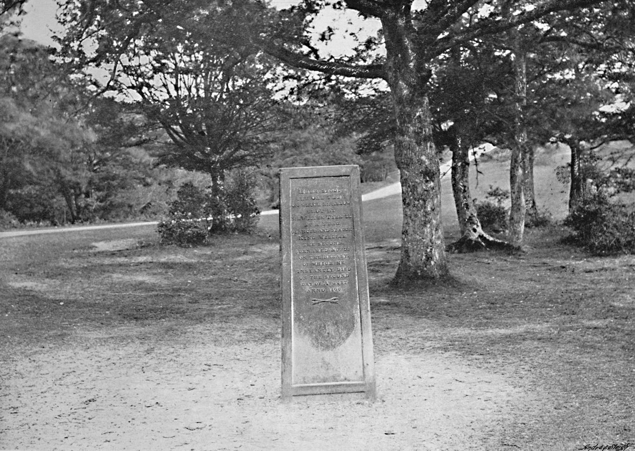 Rufus Stone, New Forest, c1896 af Poulton and Co