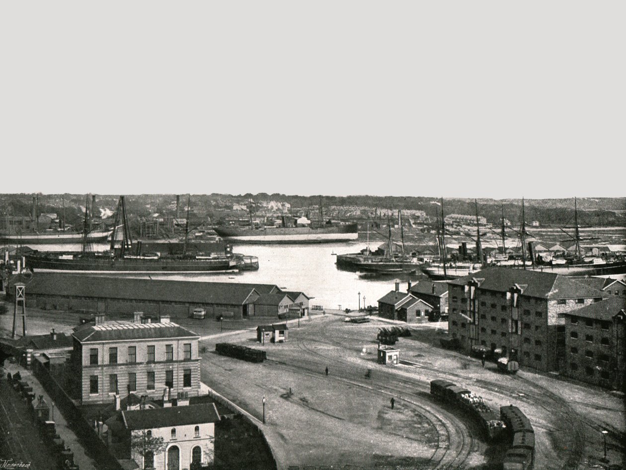 The Docks, Southampton, 1895. af Poulton and Co