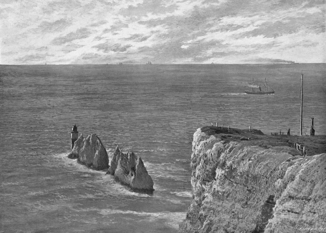 The Needles, Isle of Wight, c1896 af Poulton and Co