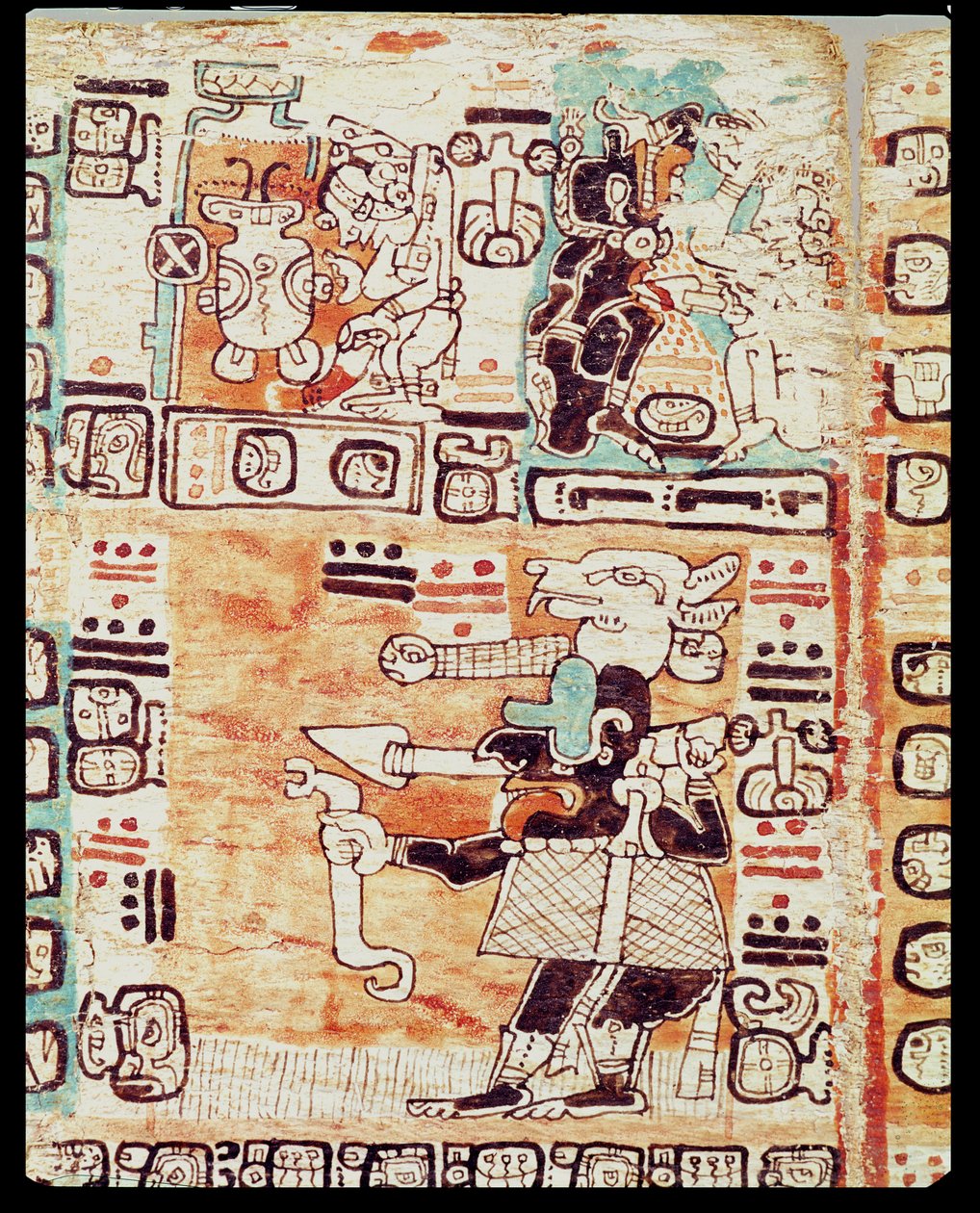 Detalje fra en Maya Codex af Pre Columbian