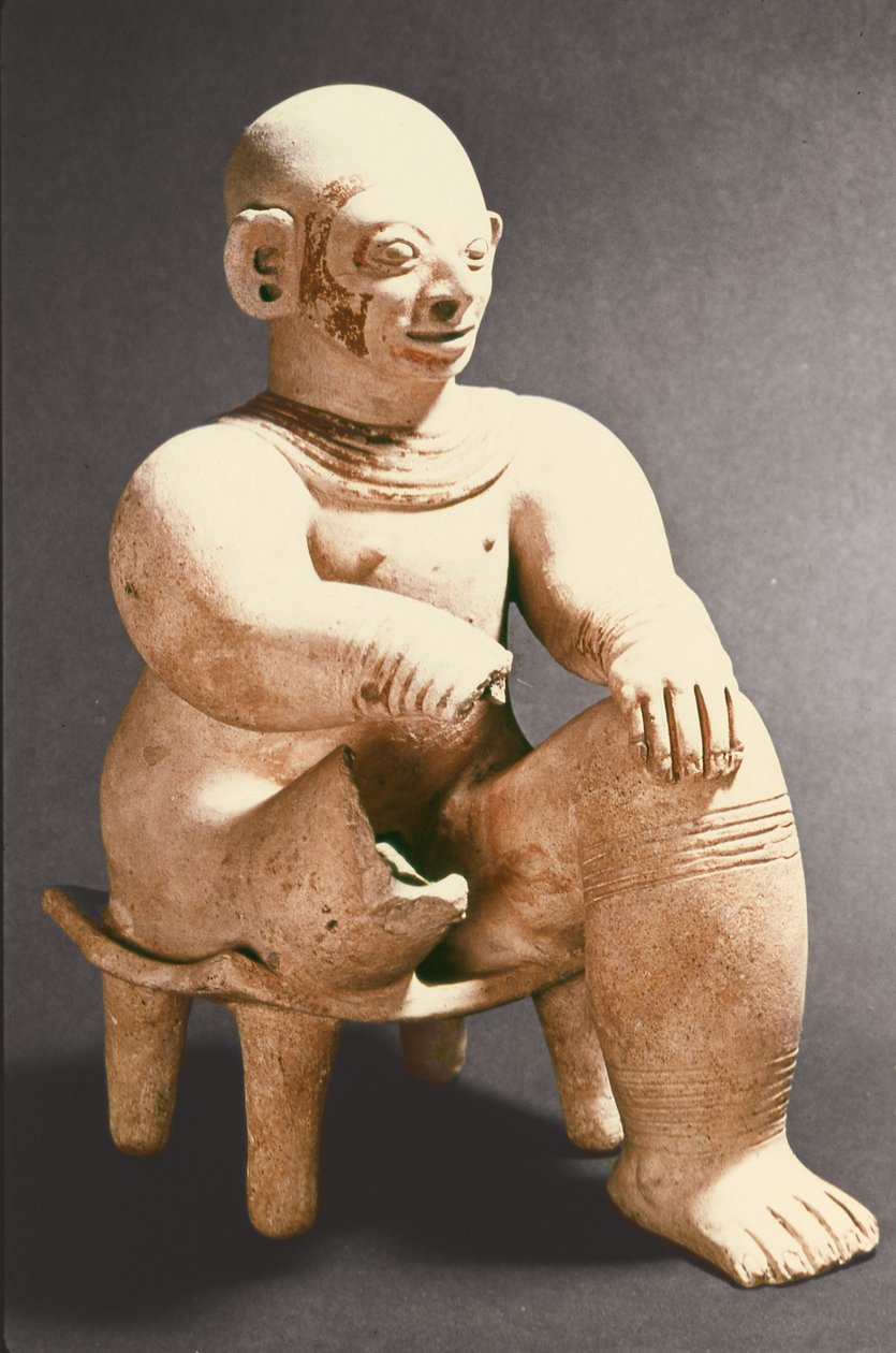 Siddende mandsfigur, Eldorado (keramik) af Pre Columbian