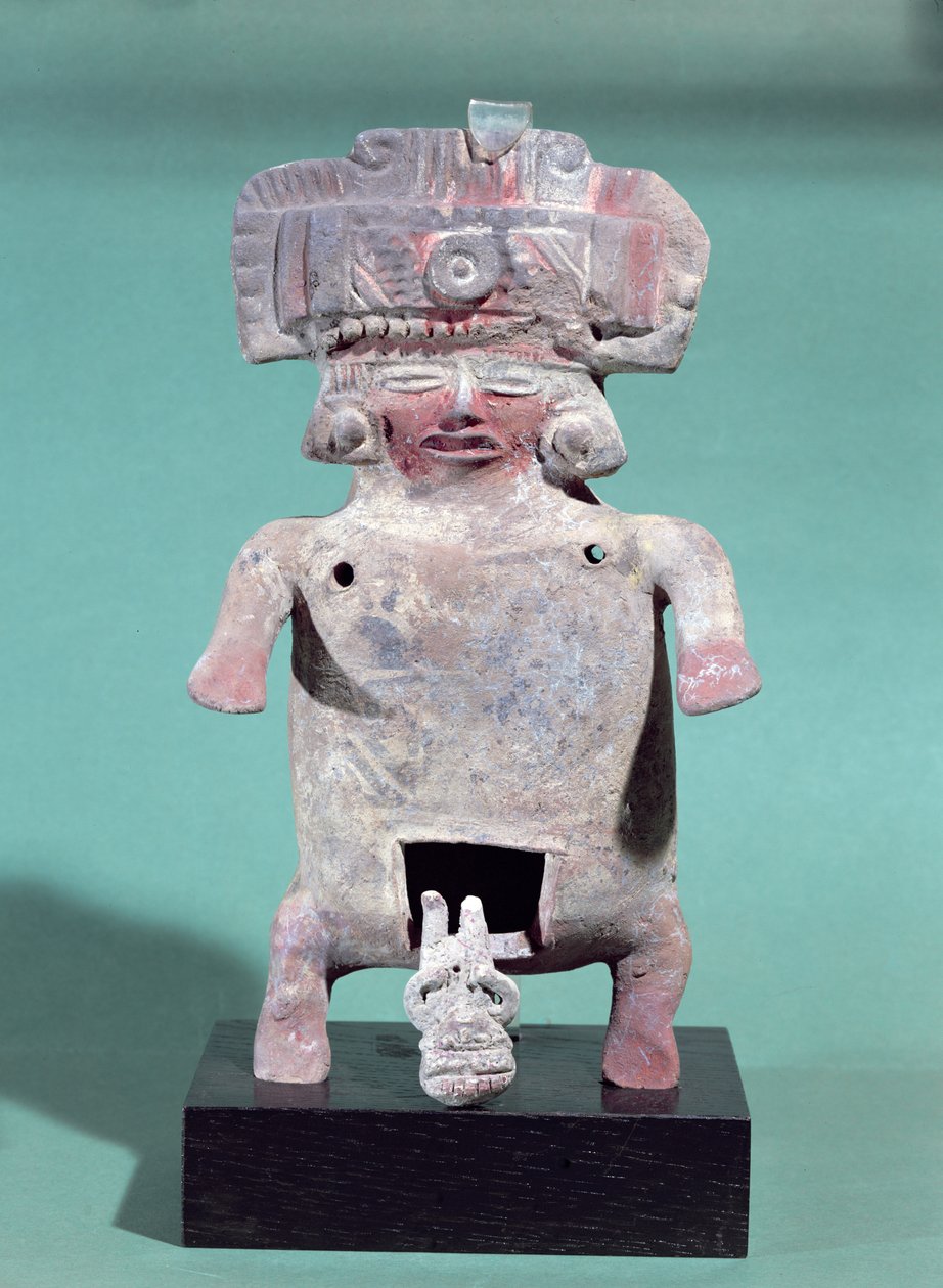 Statuette af en fødende kvinde (terracotta) (se også 349763) af Pre Columbian