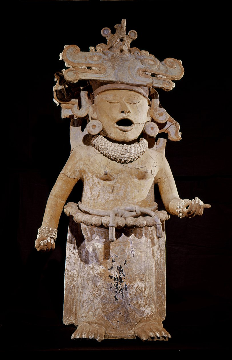 Cihuateotl-figur, der repræsenterer en kvinde, der er død under fødslen, Remojadas Style, fra Tlalixcoyan, Vera Cruz (keramik) af Pre Columbian Pre Columbian