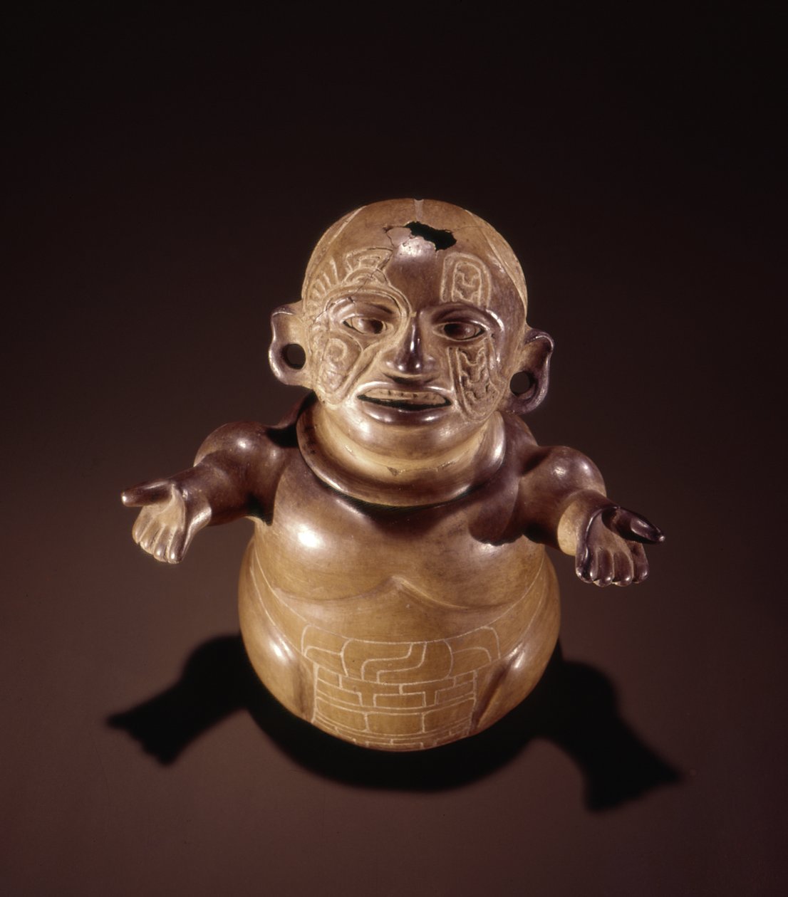 Billedeglas med låg, Teotihuacan Culture (keramik) af Pre Columbian Pre Columbian