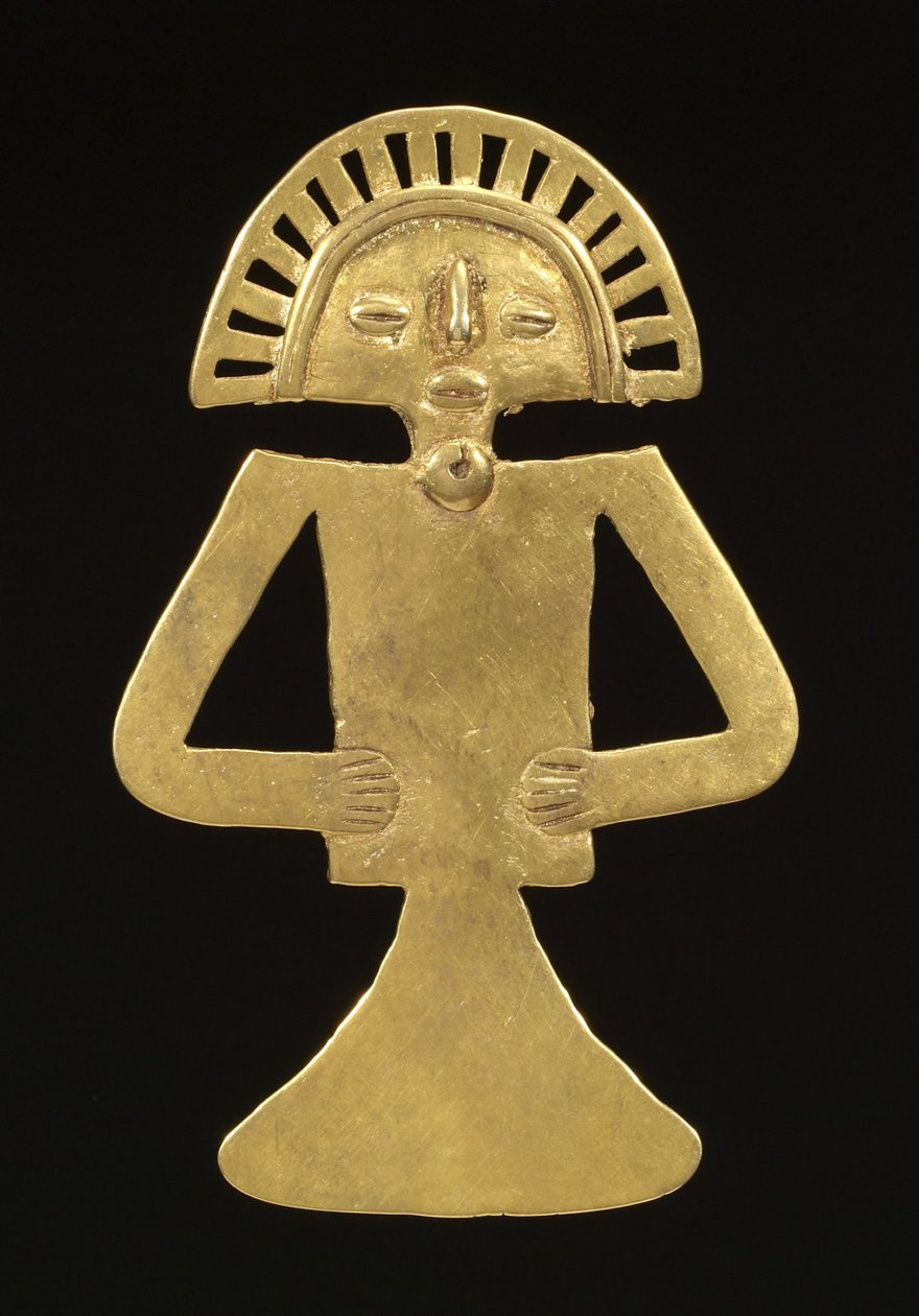 Figurvedhæng, ca. 700-1000 (guld) af Pre Columbian Pre Columbian