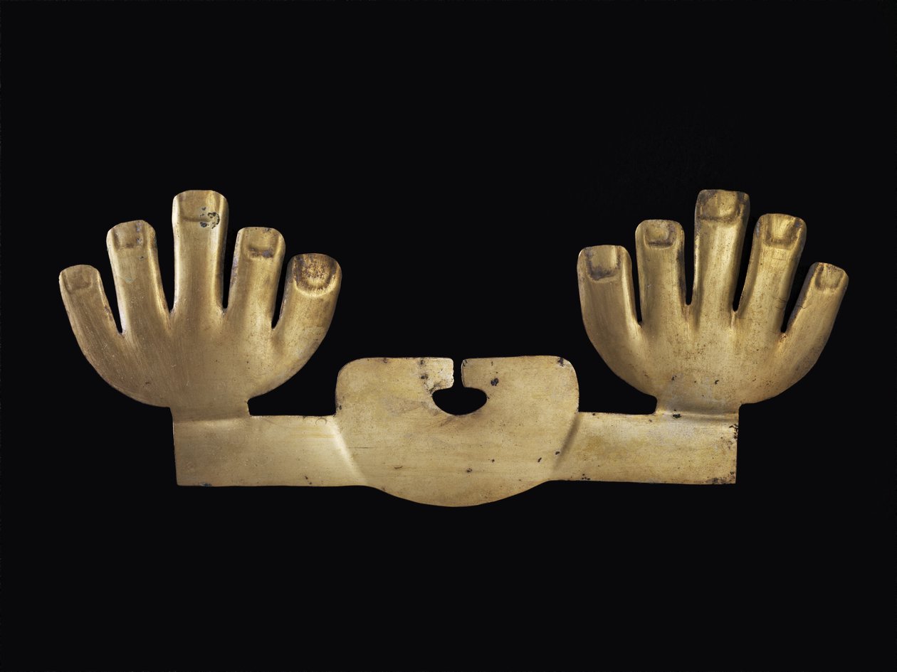Næsepynt med Hænder, muligvis Moche af Pre Columbian Pre Columbian