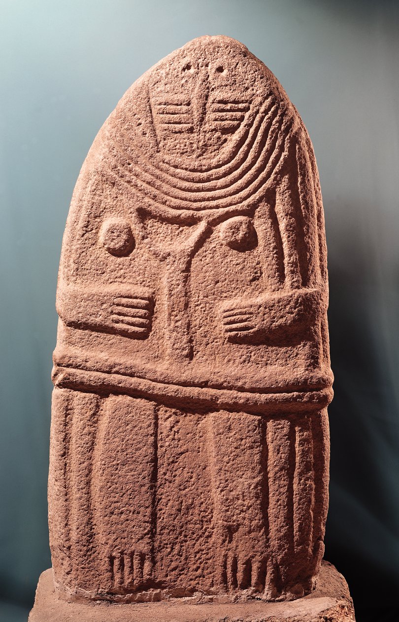 Menhir-statue nr. 4, fra Saint-Sernins-sur-Rance, 6000-3500 f.Kr. (sandsten) af Prehistoric