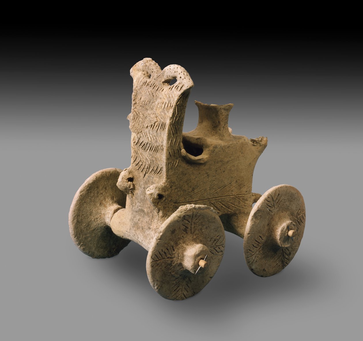 Forhistorisk model Chariot (bagt ler) af Prehistoric