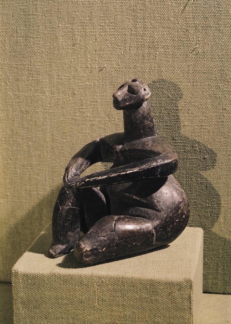 Siddende kvindeskikkelse, 3500-2500 f.Kr af Prehistoric