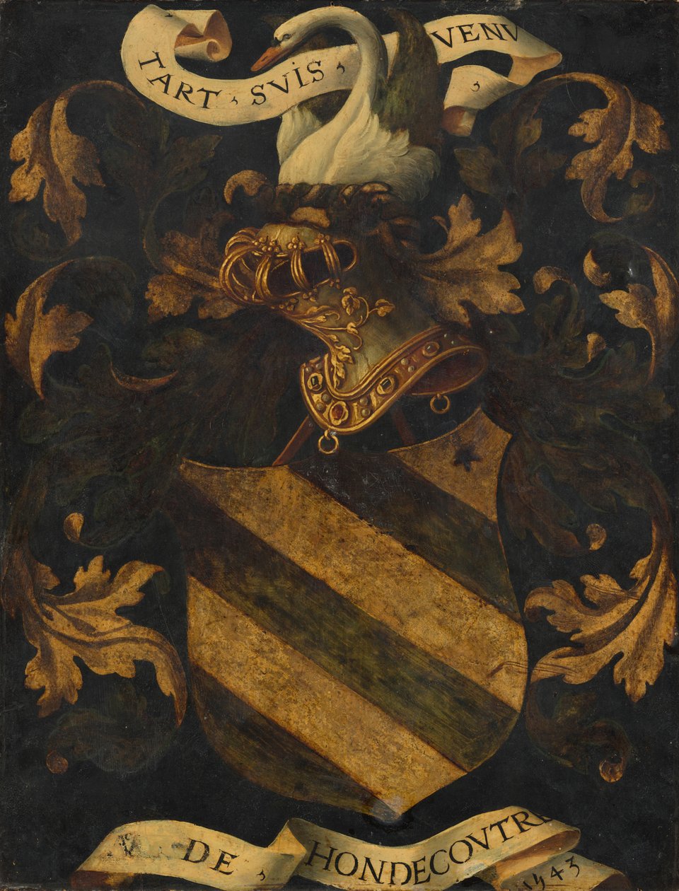 Crested våbenskjold [omvendt] af Probably Antwerp 16th Century