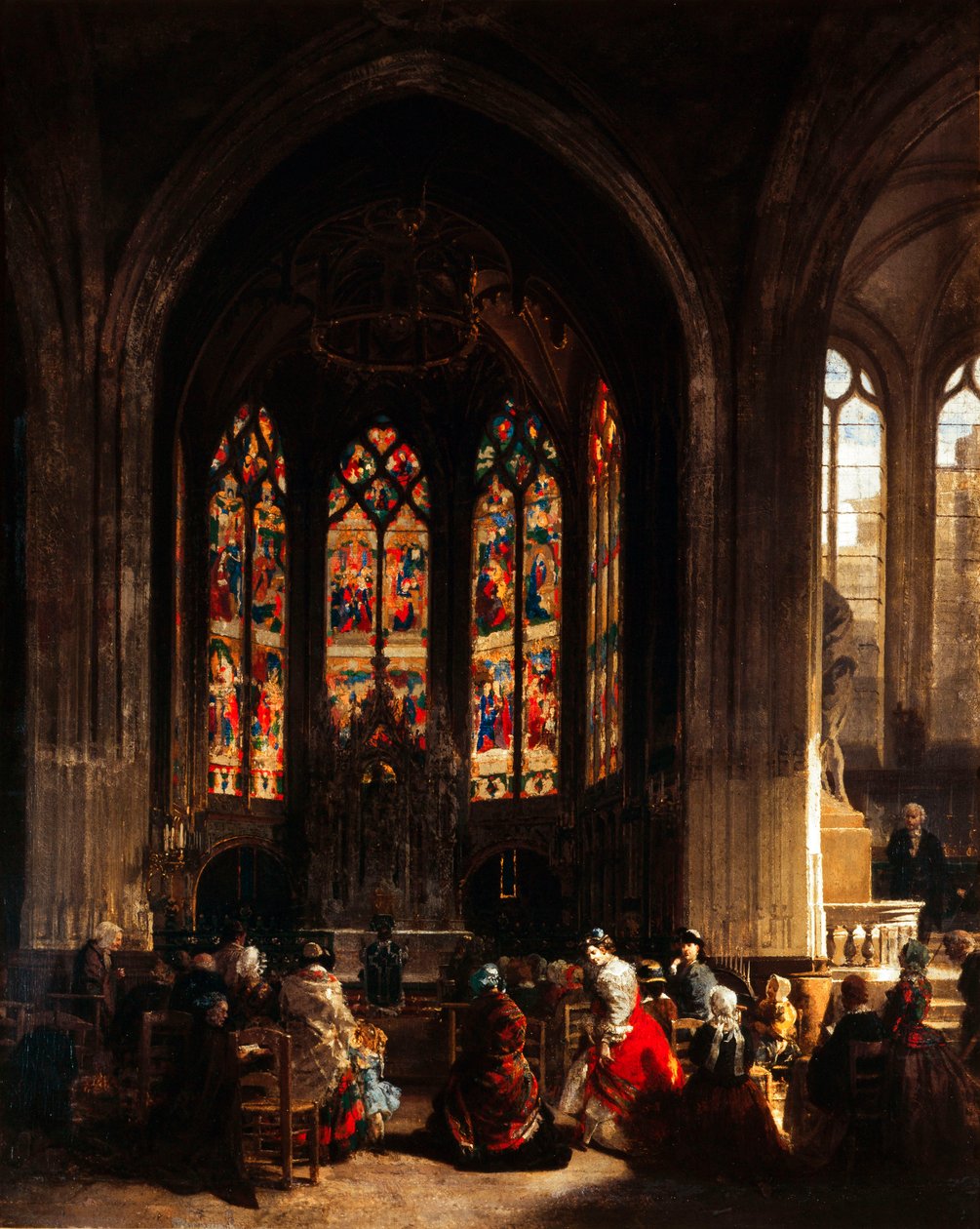 Jomfruens kapel ved Eglise Saint Gervais, Paris, ca. 1856 af Prosper Lafaye or Lafait