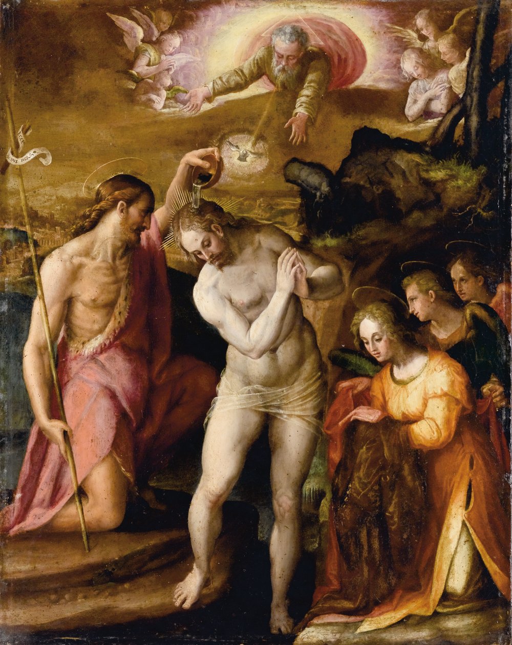 Kristi dåb (olie på lærred) af Prospero Fontana
