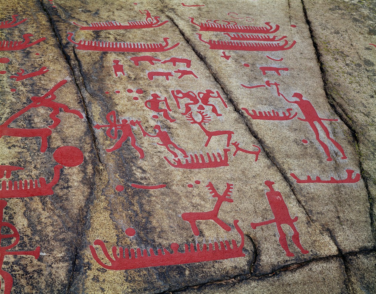 Båd- og hjortejagtscener (helleristning) af Protohistoric