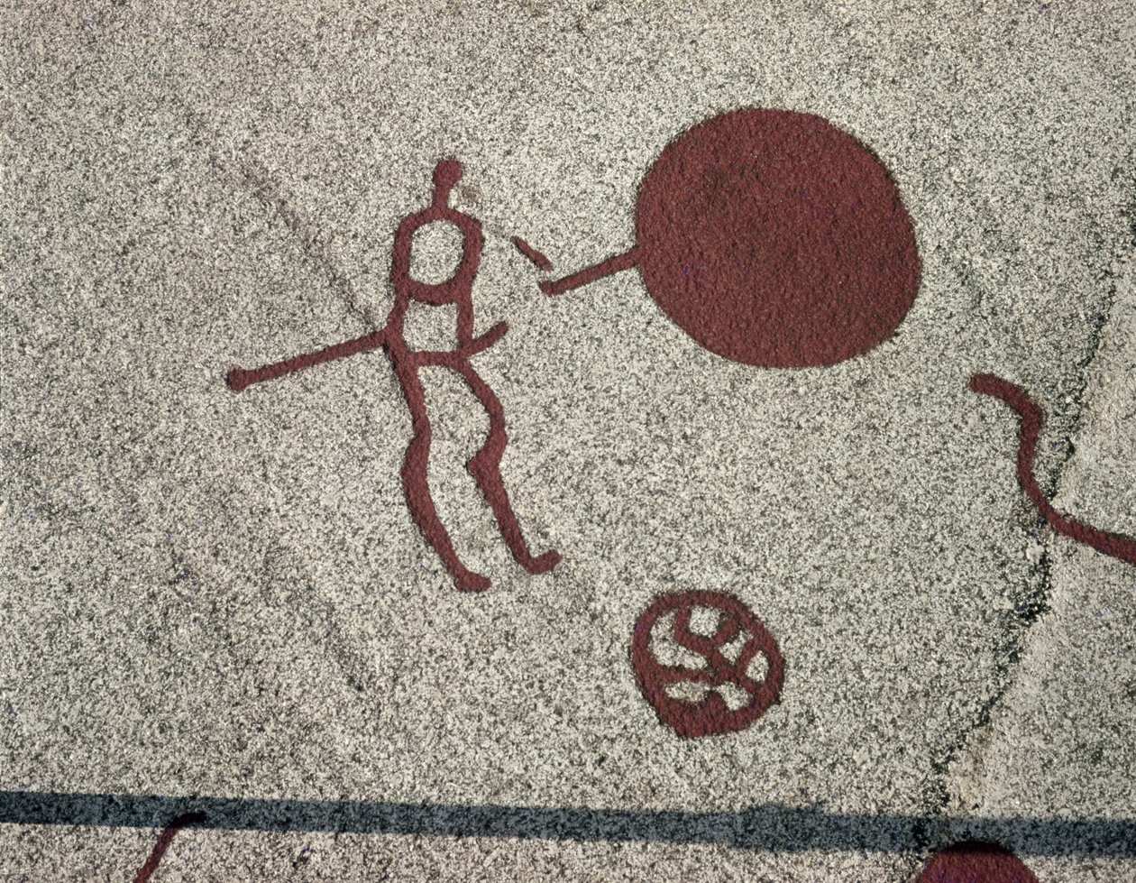 Mandlig figur med solen (klippemaleri) af Protohistoric