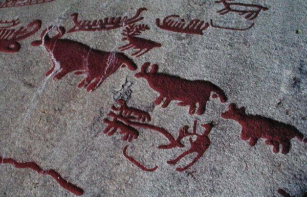 Jagtscene (klippemaleri) af Protohistoric