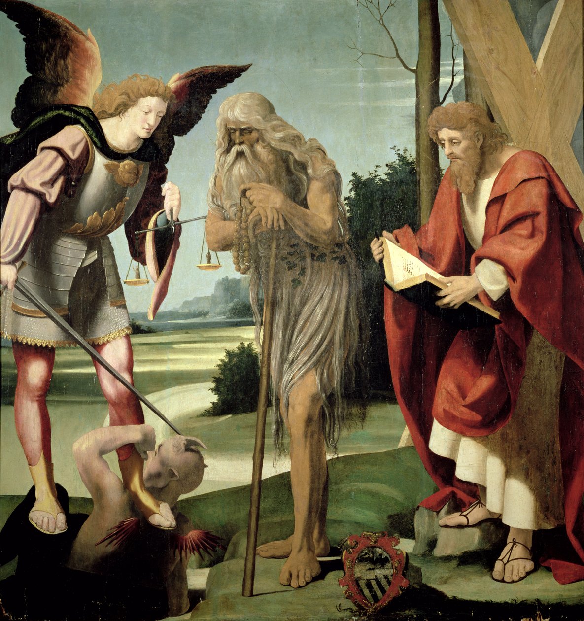 SS. Michael, Andrew og Onuphrius af Pseudo Bramantino
