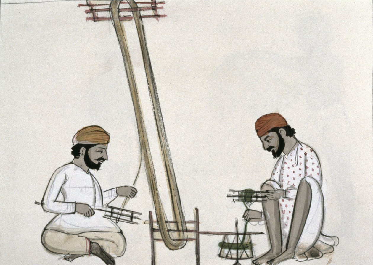 Silkeruller, ca. 1890 (wc på papir) af Punjabi School
