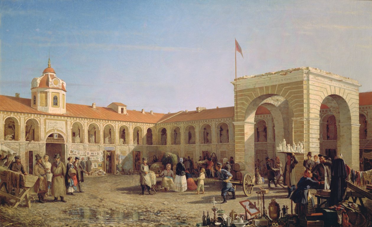 Apraksin-markedet i St. Petersborg, 1862 af Pjotr ​​​​Petrowitsch Wereschtschagin