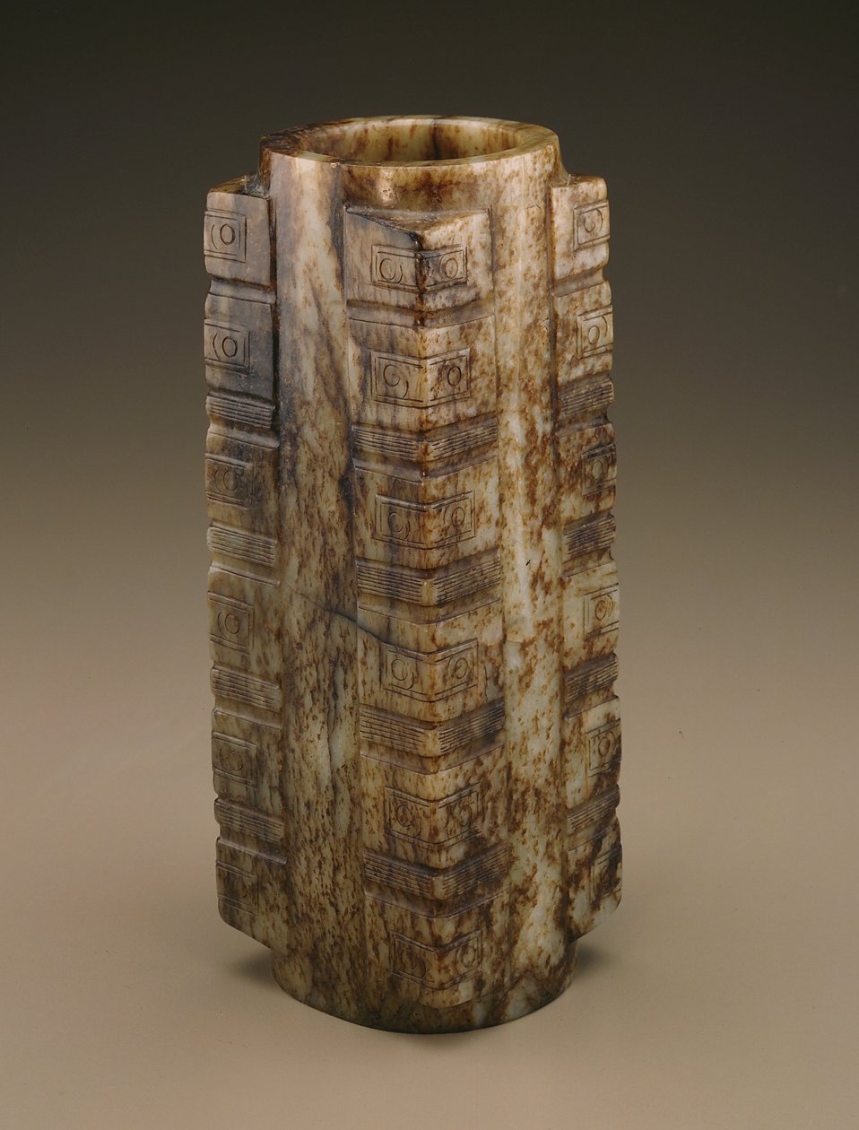 Cong (jade) af Qing Dynasty Chinese School