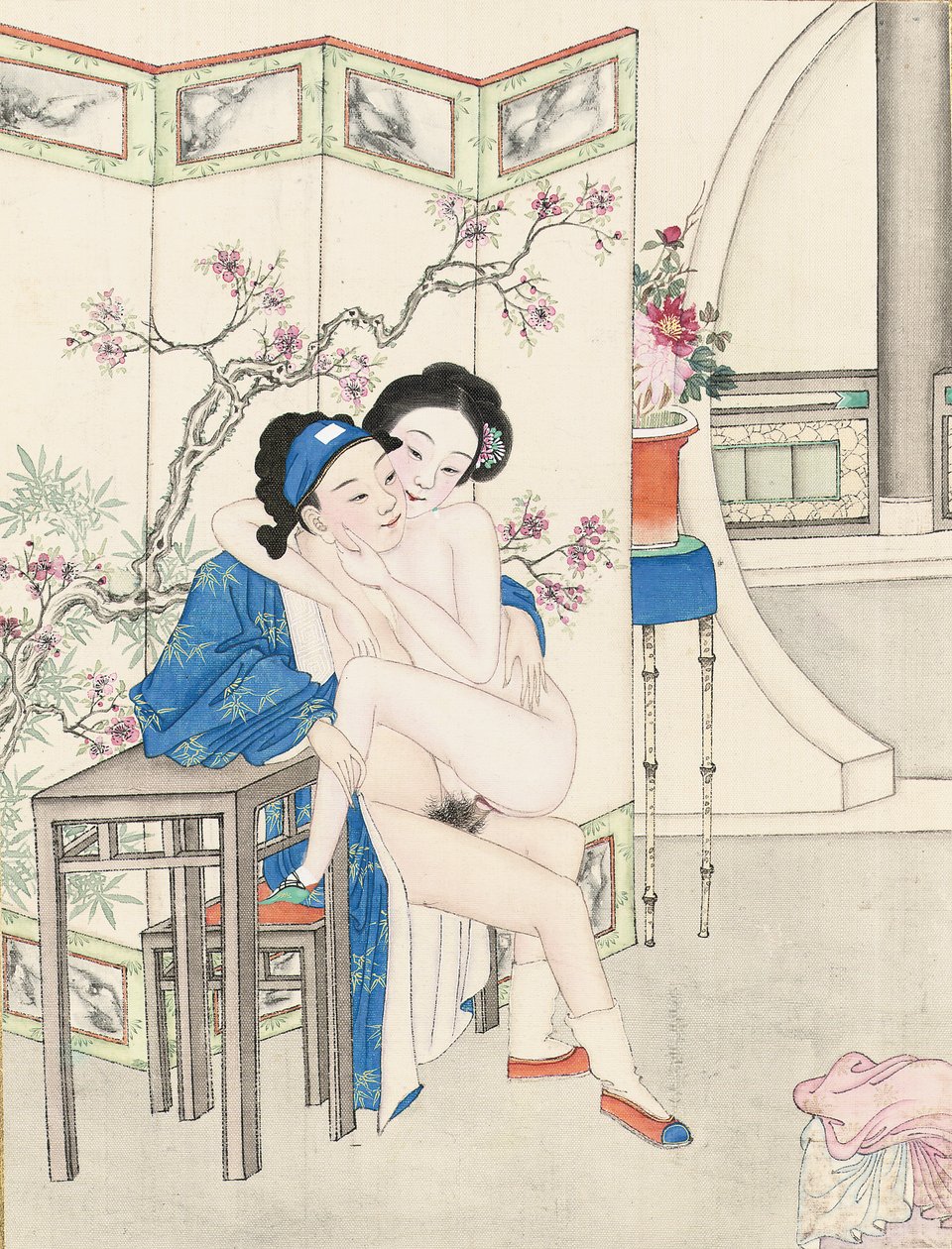 Erotisk maleri, sent Qing-dynasti af Qing Dynasty Chinese School