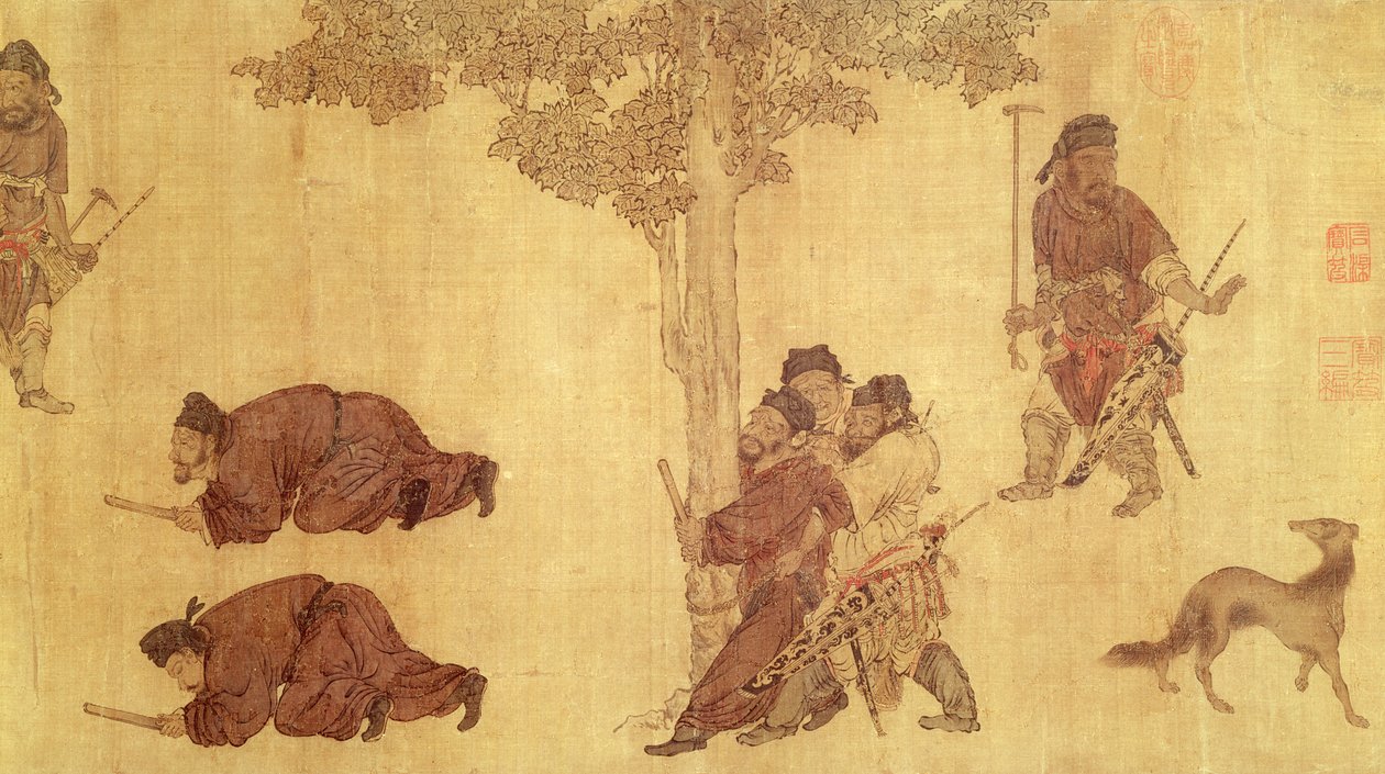 Jagtscene af Qing Dynasty Chinese School