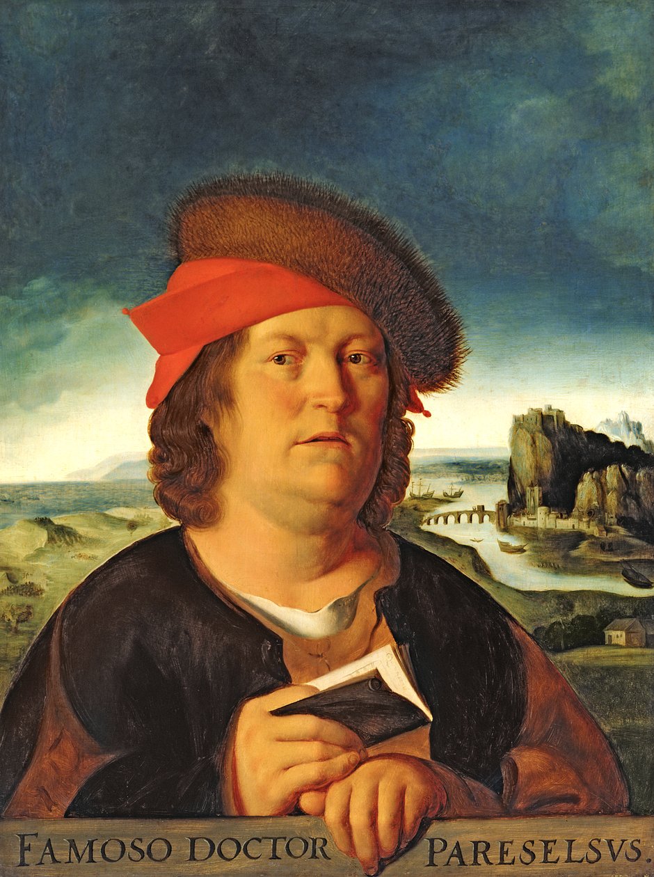 Portræt formodes at være Paracelsus (1493-1541) af Quentin Massys or Metsys