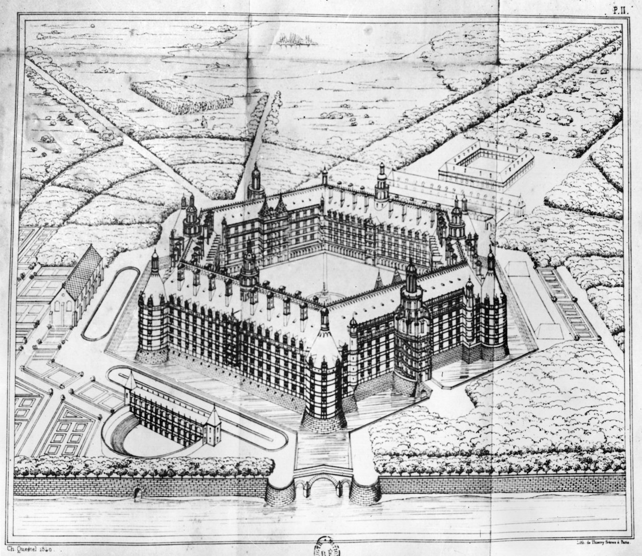 Rekonstruktion af Theleme Abbey, illustration fra 