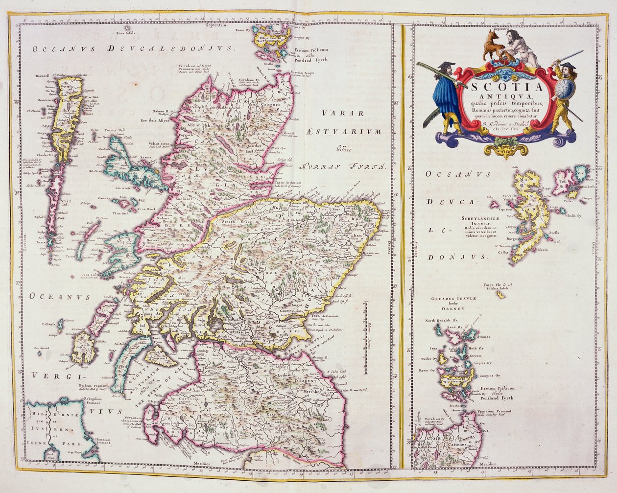 Kort over Skotland, ca. 1700 af R. Gordon