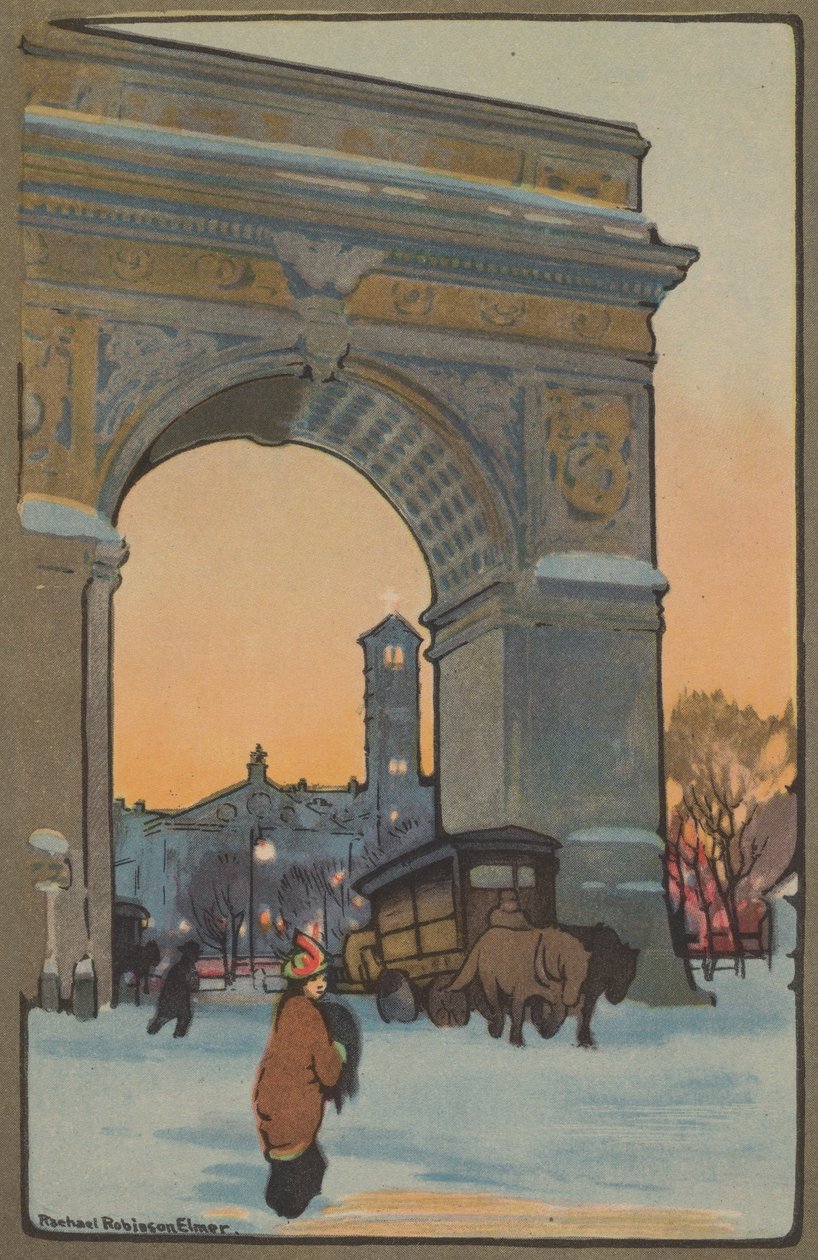Washington Arch ved Winter Twilight, 1914. af Rachael Robinson Elmer