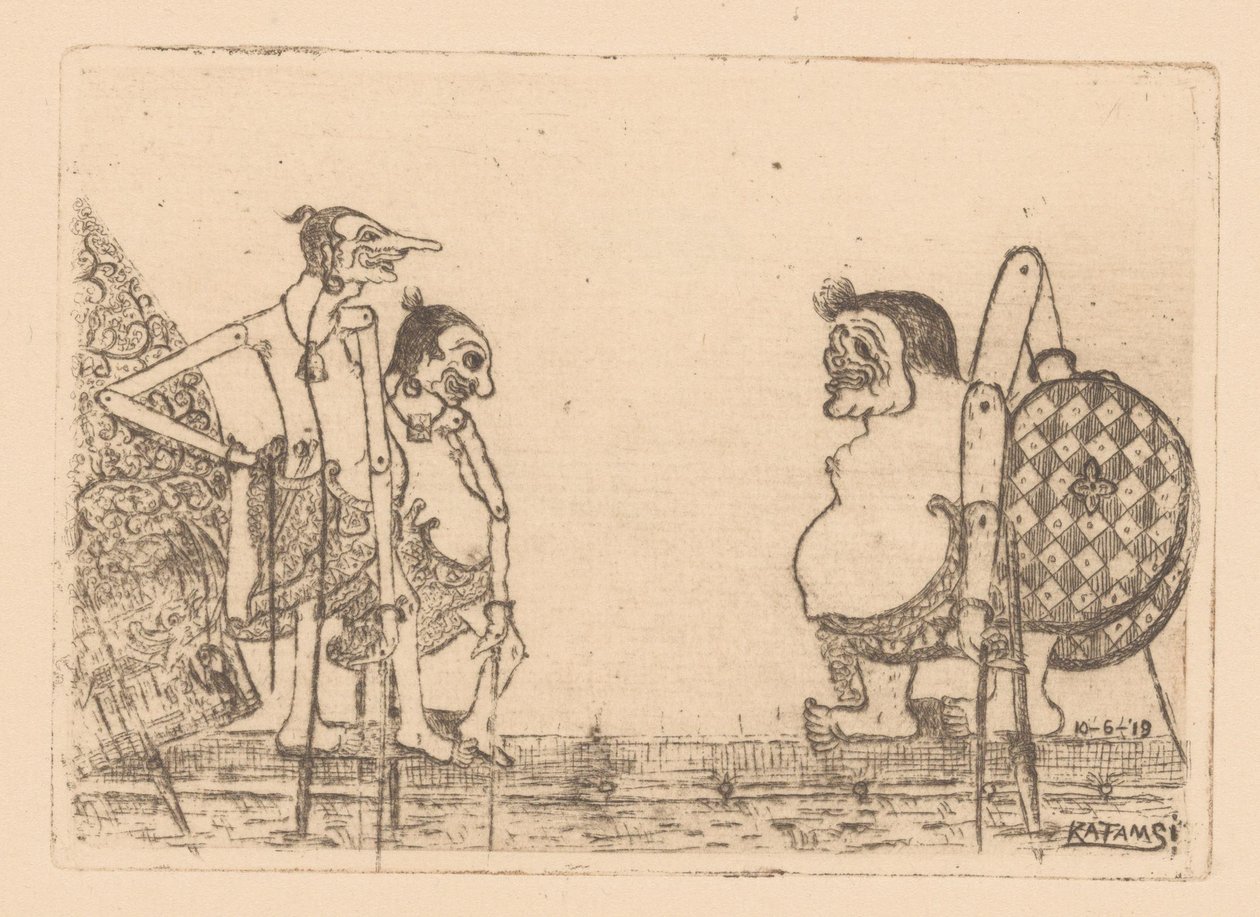 Wajangpoppen af Raden Katamsi (signed by artist)