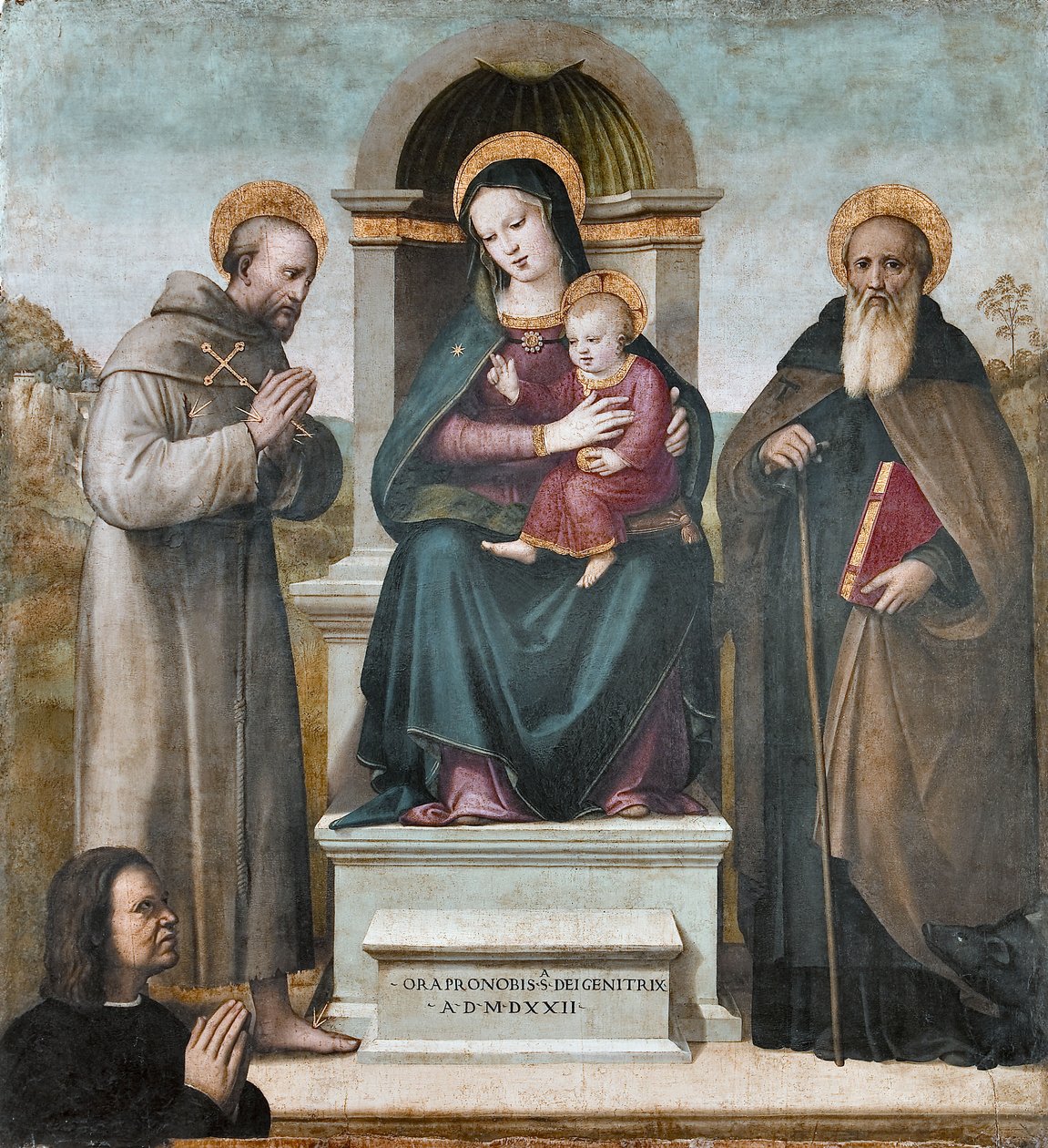 Enthroned Madonna med Child and Saints af Raffaello Piccinelli