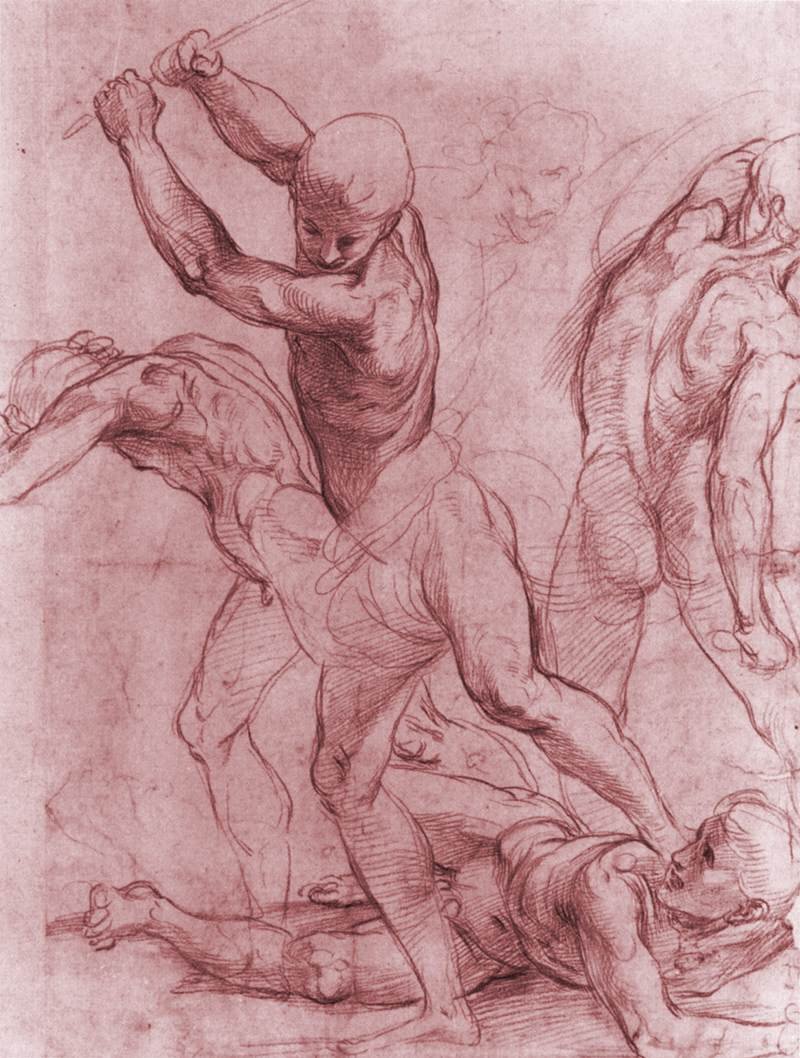 Kæmpende mænd af Raffaello Sanzio Raphael