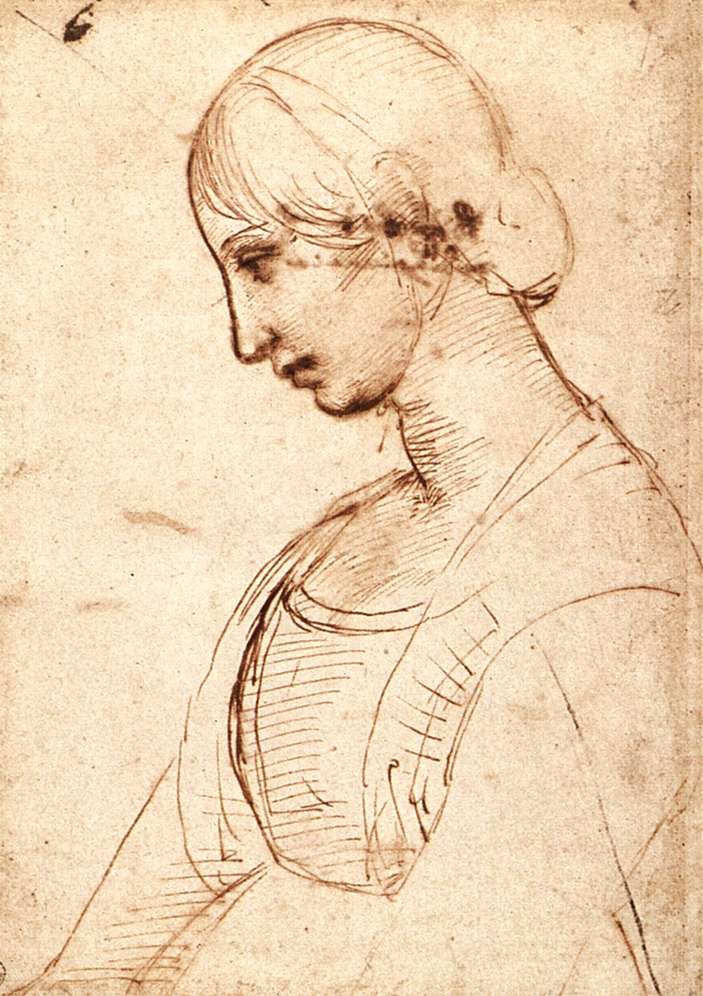 Taljelængdefigur af en ung kvinde af Raffaello Sanzio Raphael