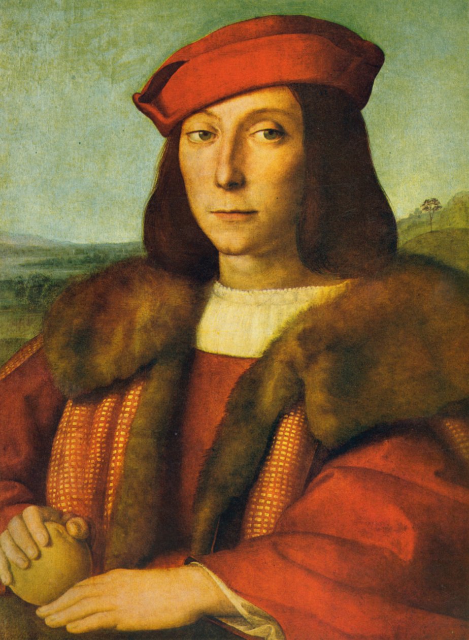 Ung mand med et æble af Raffaello Sanzio Raphael