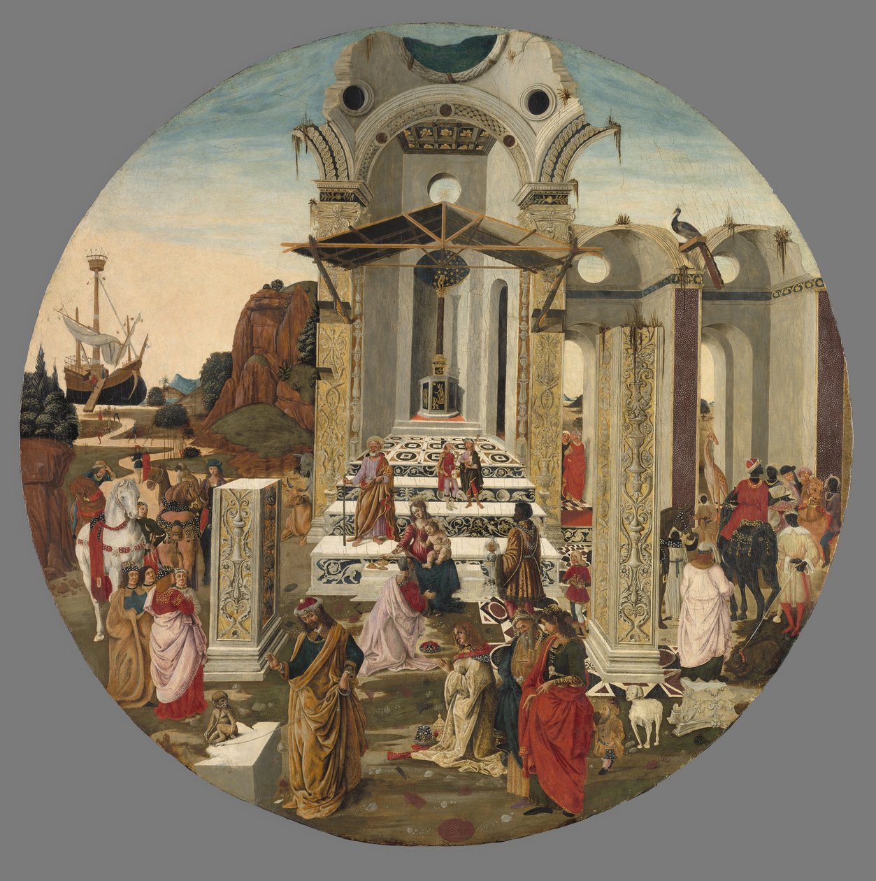 Magiernes tilbedelse, ca. 1495 af Raffaello Botticini