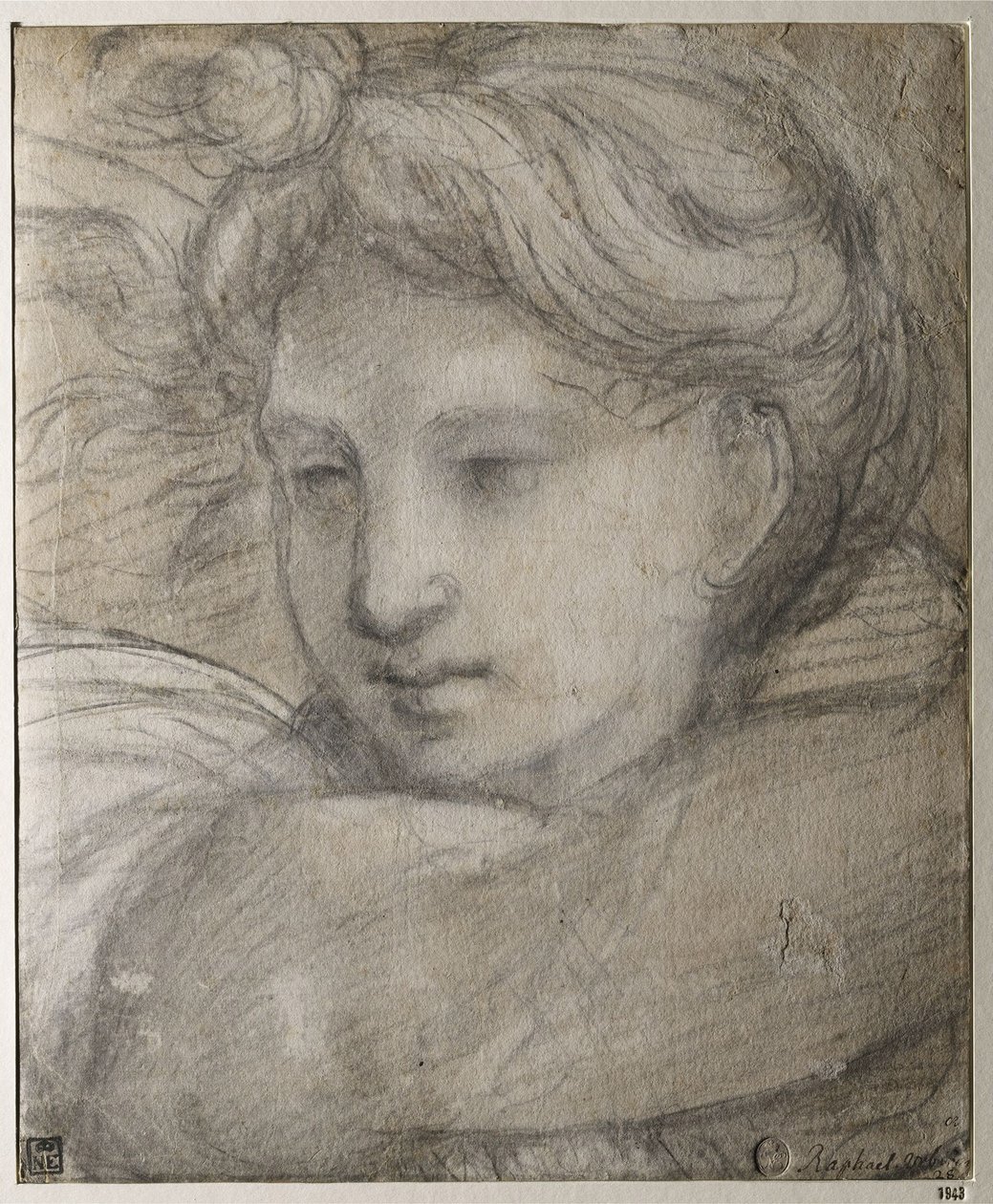 Hoved af en engel, ca. 1520 af Raffaello Sanzio Raphael