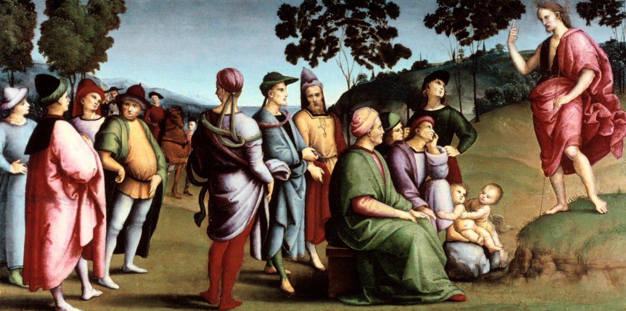 Johannes Døberens prædiken, 1505 af Raffaello Sanzio Raphael