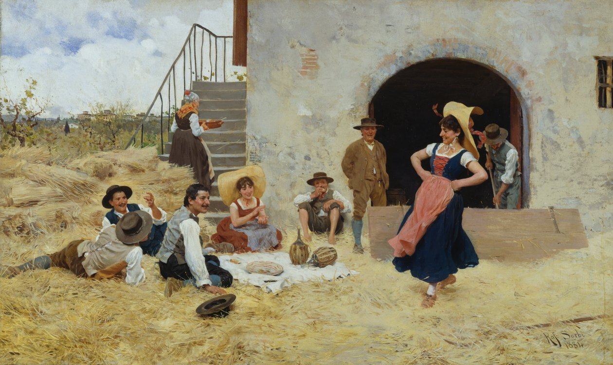 Dans i gården af Raffaello Sorbi