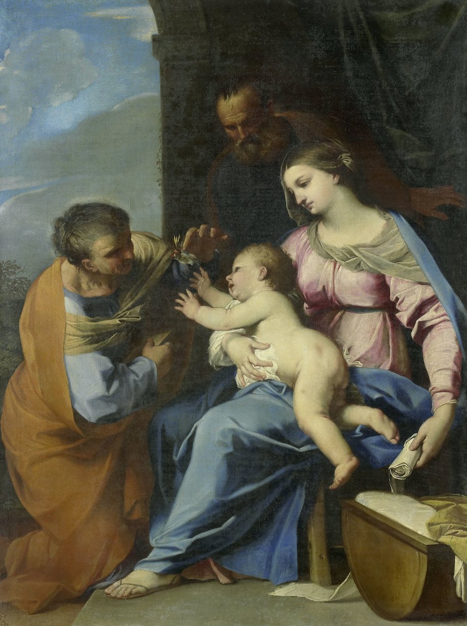 Den hellige familie af Raffaello Vanni (attributed to)